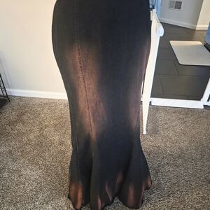 Finesse Black and Rust Ombre Maxi Skirt